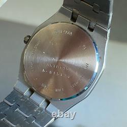 Rare Bulova Royal Oak Quartz Silver Dial Date Swiss Made Watch Vintage Men