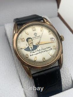 Rare CORONA Iraq Saddam Hussein Special Edition Watch Swiss Made