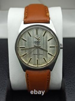 Rare Camy Seven Seas Watch Manual & Silver Dial Swiss Men True Vintage