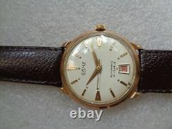 Rare Collectible Vintage Swiss Gold Plated Camy Date@6 Automatic Wristwatch