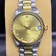 Rare Cyma 1882 Automatic Gold Dial Diamond TwoTone Date Swiss Vintage Watch Boys