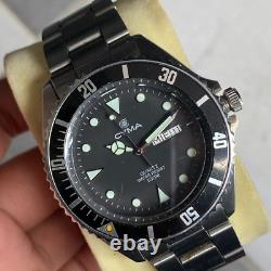 Rare Cyma Diver 8061544 Black Dial Quartz Swiss Made Vintage Men Watch Sport