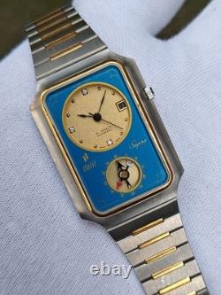 Rare Dalil Supra Islamic Compass automatic Blue Swiss Made Tank Vintage Watch