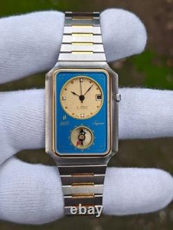 Rare Dalil Supra Islamic Compass automatic Blue Swiss Made Tank Vintage Watch