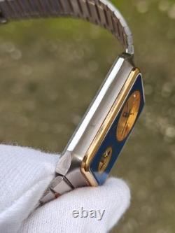 Rare Dalil Supra Islamic Compass automatic Blue Swiss Made Tank Vintage Watch