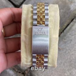 Rare Enicar Automatic President Gold Dial Diamond Two Tone Swiss Vintage Watch