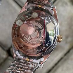 Rare Enicar Automatic President Gold Dial Diamond Two Tone Swiss Vintage Watch