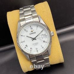 Rare Enicar Automatic White Dial Roman 25 Jewels Swiss Made Vintage Watch Men