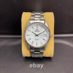 Rare Enicar Automatic White Dial Roman 25 Jewels Swiss Made Vintage Watch Men