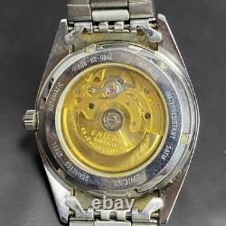Rare Enicar Automatic White Dial Roman 25 Jewels Swiss Made Vintage Watch Men