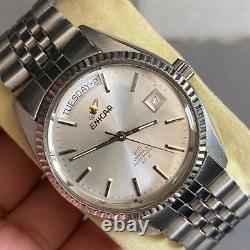 Rare Enicar President Automatic SIlver Dial 25 Jewels Swiss Made Watch Vintage