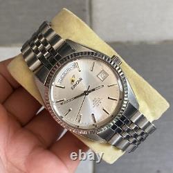 Rare Enicar President Automatic SIlver Dial 25 Jewels Swiss Made Watch Vintage