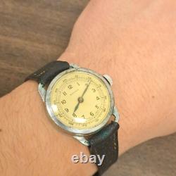 Rare Ermes Swiss Gents Wrist Watch Vintage Military Works Wind Up Mechanical