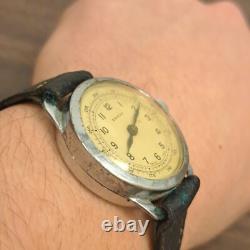 Rare Ermes Swiss Gents Wrist Watch Vintage Military Works Wind Up Mechanical