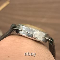 Rare Ermes Swiss Gents Wrist Watch Vintage Military Works Wind Up Mechanical