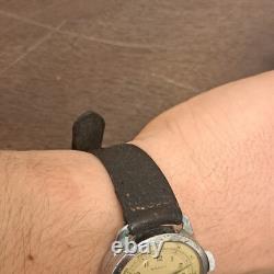 Rare Ermes Swiss Gents Wrist Watch Vintage Military Works Wind Up Mechanical
