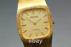 Rare Exc+5 Vintage Phinix 81-365 Gold Tone 28mm Manual Swiss Unisex Watch