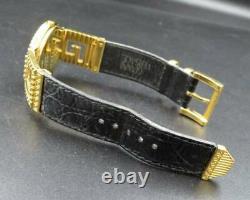 Rare Gianni Versace Men Watch Medusa Gold Plated Quartz Vintage Swiss