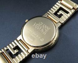 Rare Gianni Versace Men Watch Medusa Gold Plated Quartz Vintage Swiss