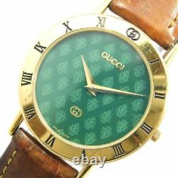 Rare Gucci 3000m Men's Gold Green Vintage Swiss Made Watch Quartz New Battery