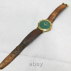 Rare Gucci 3000m Men's Gold Green Vintage Swiss Made Watch Quartz New Battery