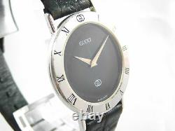 Rare! Gucci 3000sm Sterling Silver Men's Vintage Swiss Made Watch Quartz