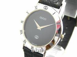 Rare! Gucci 3000sm Sterling Silver Men's Vintage Swiss Made Watch Quartz