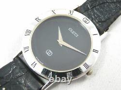 Rare! Gucci 3000sm Sterling Silver Men's Vintage Swiss Made Watch Quartz