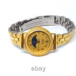 Rare HEUER Vintage Watch Moon Phase 23mm Gold Plated Arm 15cm Swiss Women HL200G