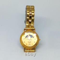 Rare HEUER Vintage Watch Moon Phase 23mm Gold Plated Arm 15cm Swiss Women HL200G