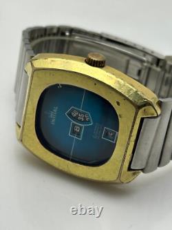Rare Initial Digital Jump Hour Automatic Swiss Made Vintage Men's Wrist Watch