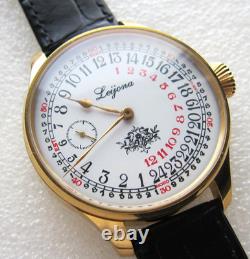 Rare LEIJONA 24h Dial, Marriage Wristwatch Vintage Swiss Movement, New Case 48mm