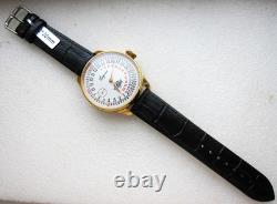 Rare LEIJONA 24h Dial, Marriage Wristwatch Vintage Swiss Movement, New Case 48mm