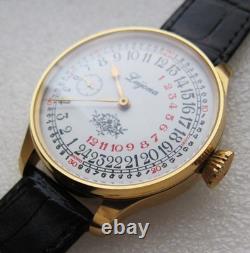 Rare LEIJONA 24h Dial, Marriage Wristwatch Vintage Swiss Movement, New Case 48mm