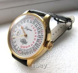 Rare LEIJONA 24h Dial, Marriage Wristwatch Vintage Swiss Movement, New Case 48mm