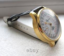Rare LEIJONA 24h Dial, Marriage Wristwatch Vintage Swiss Movement, New Case 48mm