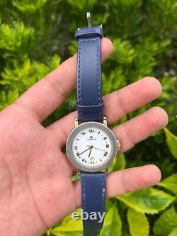 Rare LORENZ Watch Vintage 80s Men Silver Plated Steel Swiss Movement White Dial