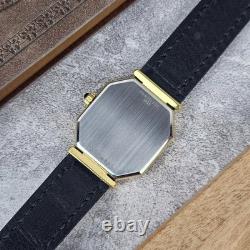 Rare Longines Octagon Small Second Black Dial L8464 Manual Swiss Watch Vintage
