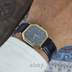 Rare Longines Octagon Small Second Black Dial L8464 Manual Swiss Watch Vintage
