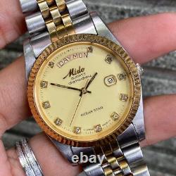 Rare MIDO President Day Date Diamond IindexQuartz Ocean Star Vintage Swiss Watch