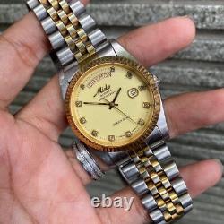 Rare MIDO President Day Date Diamond IindexQuartz Ocean Star Vintage Swiss Watch