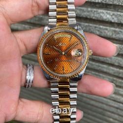 Rare MIDO President Day Date Honeycomb Dial Automatic ETA Vintage Swiss Watch