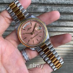Rare MIDO President Day Date Salmon Dial Automatic ETA Vintage Swiss Men Watch