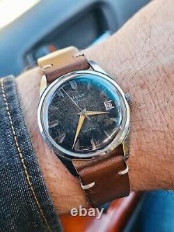 Rare Mexa Florida Incabloc ETA Automatic Black Dial Patina Swiss