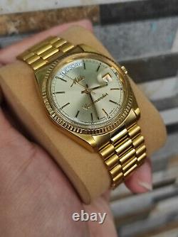 Rare Mido Commander Day Date Vintage Mido 8299 Gold Plated authentic swiss made