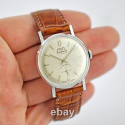 Rare Mint Fero Feldmann Watch Vintage Manual Wind Steel Swiss Made Working Well