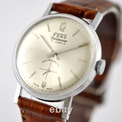 Rare Mint Fero Feldmann Watch Vintage Manual Wind Steel Swiss Made Working Well