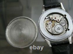 Rare Movado Cal. 475 Swiss Men's Triple Calendar Steel 15 Jewels Wristwatch