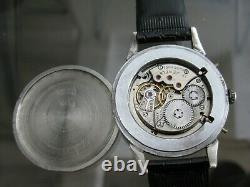 Rare Movado Cal. 475 Swiss Men's Triple Calendar Steel 15 Jewels Wristwatch