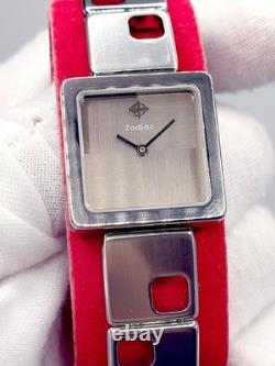 Rare N. MINT Zodiac Tank ZO6302 Vintage SWISS Checkers Dial Quartz Ladies Watch